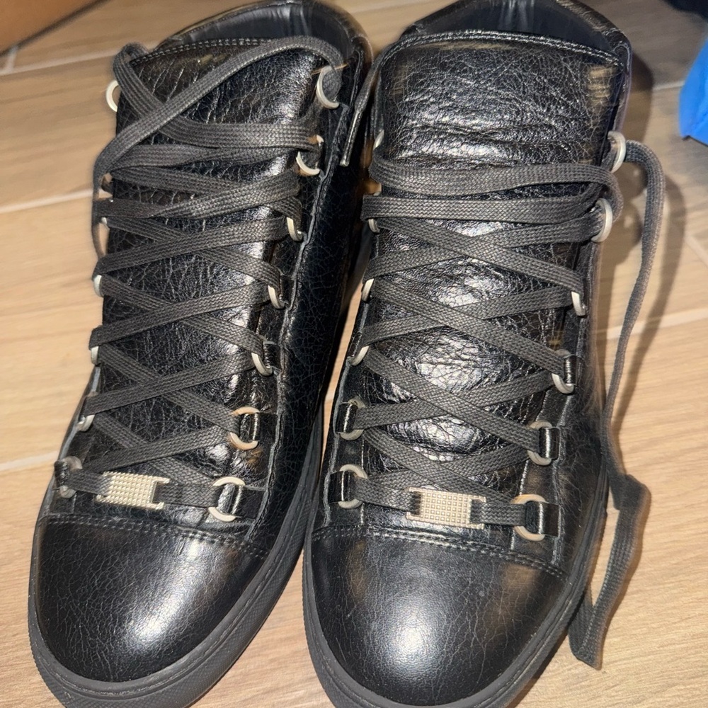 Balenciaga Black Leather Men's Shoes